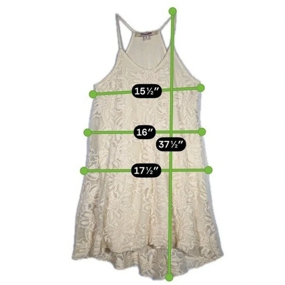 Emmelee Cream Lace Swing Dress Small Boho Festival Trapeze Racerback - Picture 4 of 6